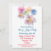 4e juli Kleurrijk Vuurwerk Kaart (Voorkant)