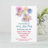 4e juli Kleurrijk Vuurwerk Kaart (Staand voorkant)