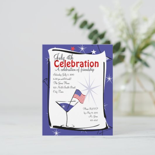 4e juli Martini Kaart (Staand voorkant)