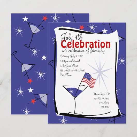 4e juli Martini Kaart (Voorkant / Achterkant)