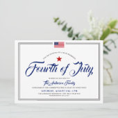 4e juli met de bekende achtertuin BBQ Party Kaart (Staand voorkant)