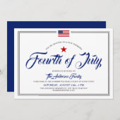 4e juli met de bekende achtertuin BBQ Party Kaart (Voorkant / Achterkant)