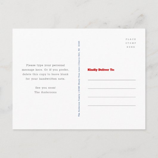 4e juli Modern BBQ Stars Stripes Red White Blue Uitnodiging Briefkaart (Achterkant)