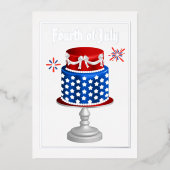 4e juli Onafhankelijkheidsdag BBQ Folie Uitnodigin Folie Uitnodiging (Voorkant)