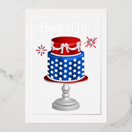 4e juli Onafhankelijkheidsdag BBQ Folie Uitnodigin Folie Uitnodiging (Voorkant)