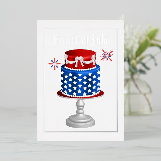 4e juli Onafhankelijkheidsdag BBQ Folie Uitnodigin Folie Uitnodiging (Staand Voorkant)