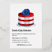 4e juli Onafhankelijkheidsdag BBQ Folie Uitnodigin Folie Uitnodiging (Achterkant)