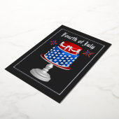 4e juli Onafhankelijkheidsdag BBQ Folie Uitnodigin Folie Uitnodiging (Gedraaid)