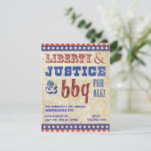 4e juli Onafhankelijkheidsdag BBQ Picnic Uitnodigi Kaart (Staand voorkant)