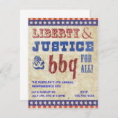 4e juli Onafhankelijkheidsdag BBQ Picnic Uitnodigi Kaart (Voorkant / Achterkant)