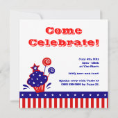 4e juli Onafhankelijkheidsdag BBQ Uitnodiging rood (Achterkant)