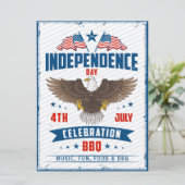 4e juli Onafhankelijkheidsdag Eagle BBQ Kaart (Staand voorkant)