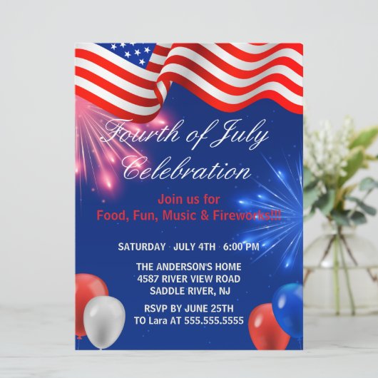 4e juli Onafhankelijkheidsdag Kaart (Staand voorkant)