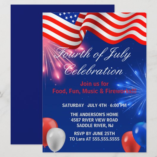 4e juli Onafhankelijkheidsdag Kaart (Voorkant / Achterkant)