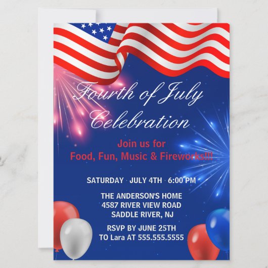 4e juli Onafhankelijkheidsdag Kaart (Voorkant)