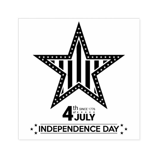 4e juli Onafhankelijkheidsdag Rubber Stamp Rubberstempel (Afrduk)