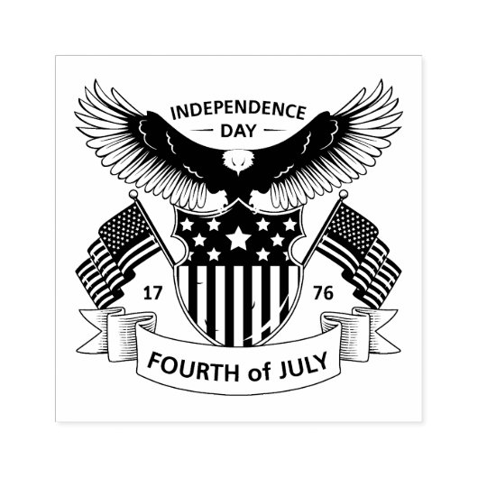 4e juli Onafhankelijkheidsdag Rubber Stamp Rubberstempel (Afrduk)