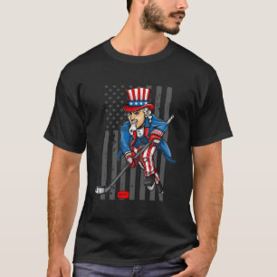 4e juli oom Sam Ice Hockey booys American Fla T-shirt