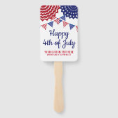 4e juli Parade Red White Blue Custom Handwaaier (Achterkant)