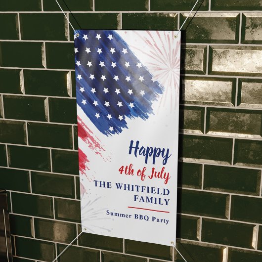 4e juli Parade Red White Blue Custom Spandoek