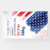 4e juli Parade Red White Blue Custom Spandoek (Horizontaal)