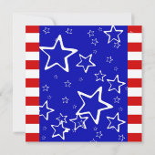 4e juli Partij / Bbq Uitnodiging Rood Blauw (Achterkant)