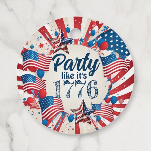 4e juli Partij Bedankjes Labels (Achterkant)