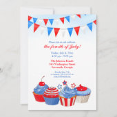 4e juli partij bij de voedseluitnodiging kaart (Voorkant)