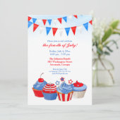 4e juli partij bij de voedseluitnodiging kaart (Staand voorkant)