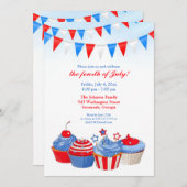 4e juli partij bij de voedseluitnodiging kaart (Voorkant / Achterkant)