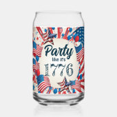 4e juli Partij Blikvorm Glas (Achterkant)