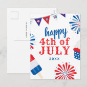 4e juli Partij Feestdagenkaart (Voorkant / Achterkant)