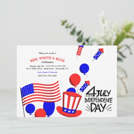 4e juli Partij Kaart (Staand voorkant)