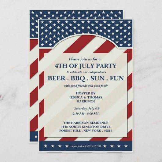 4e juli Partij Kaart (Voorkant / Achterkant)