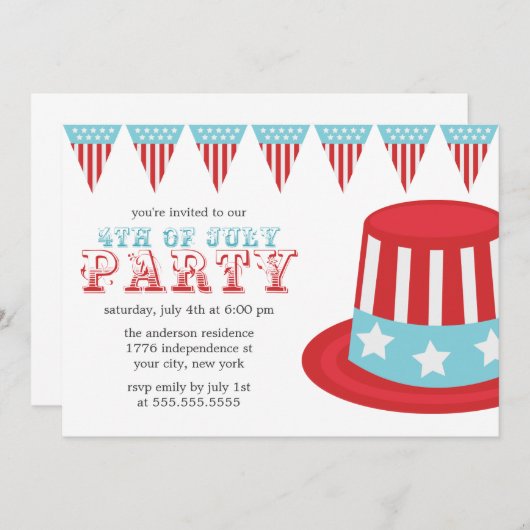 4e juli Partij Kaart (Voorkant / Achterkant)