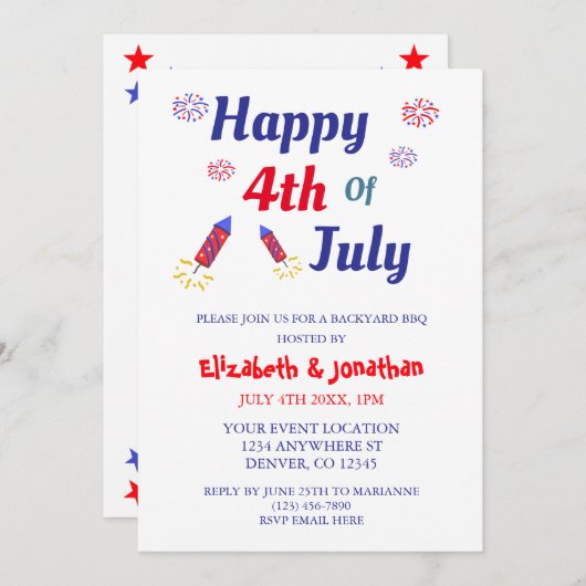 4e juli Partij Kaart (Voorkant / Achterkant)