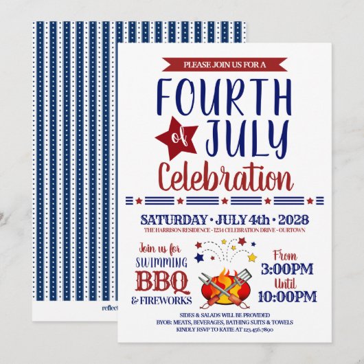 4e juli Partij Kaart (Voorkant / Achterkant)