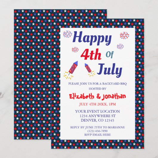 4e juli Partij Kaart (Voorkant / Achterkant)