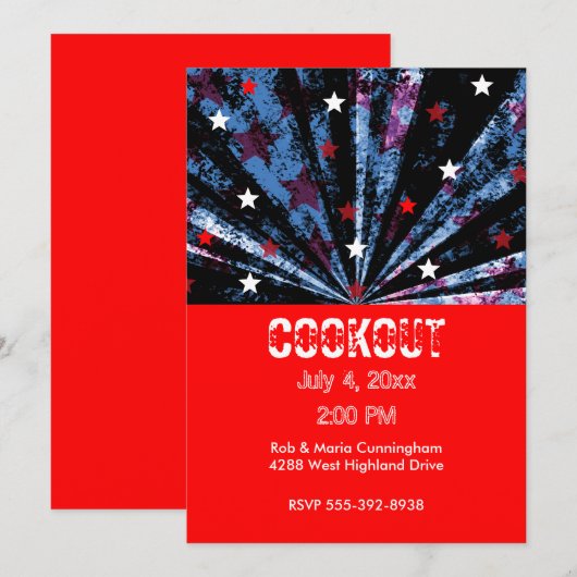 4e juli Partij Kaart (Voorkant / Achterkant)