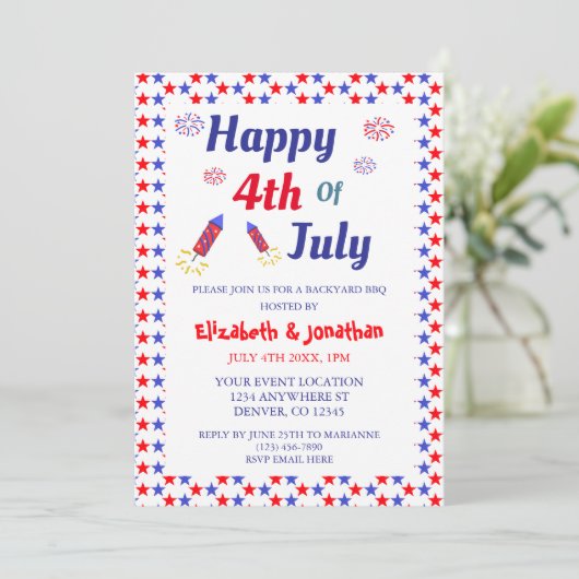 4e juli Partij Kaart (Staand voorkant)