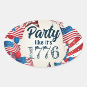 4e juli Partij Ovale Sticker (Voorkant)