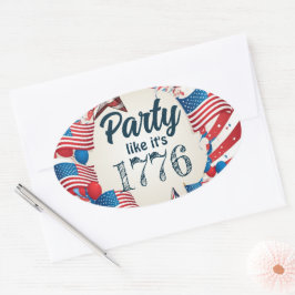 4e juli Partij Ovale Sticker