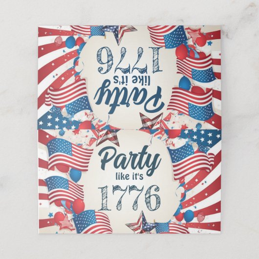 4e juli Partij Plaatskaartje (Buitenkant ongevouwen)