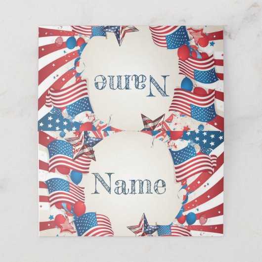 4e juli Partij Plaatskaartje (Buitenkant ongevouwen)