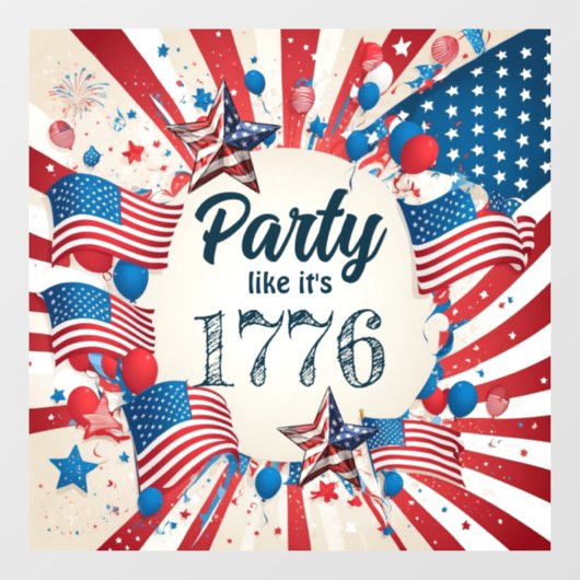 4e juli Partij Raamsticker (Vel)