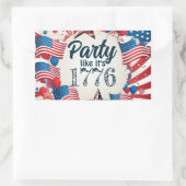 4e juli Partij Rechthoekige Sticker (Tas)