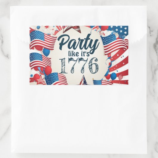 4e juli Partij Rechthoekige Sticker (Tas)