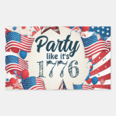 4e juli Partij Rechthoekige Sticker (Voorkant)