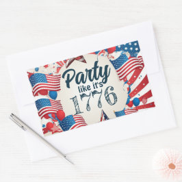 4e juli Partij Rechthoekige Sticker