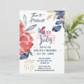 4e juli Partij Rode Witte Blauwe Vlag Kaart (Staand voorkant)